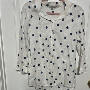 Navy Polka Dot Button-Down Shirt